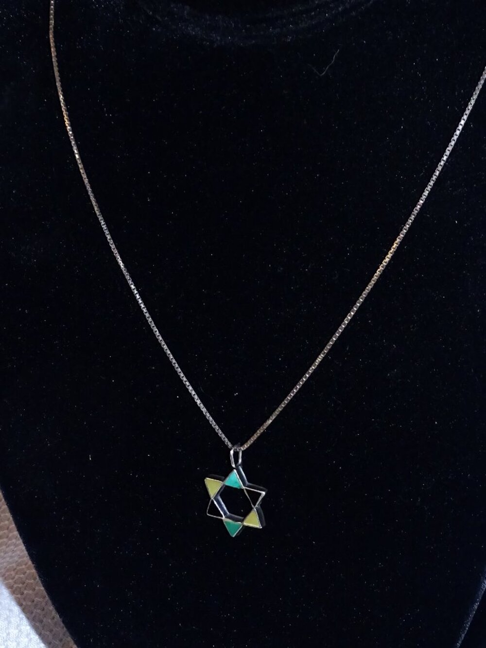 Sterling Silver Star of David Necklace 18" Chain